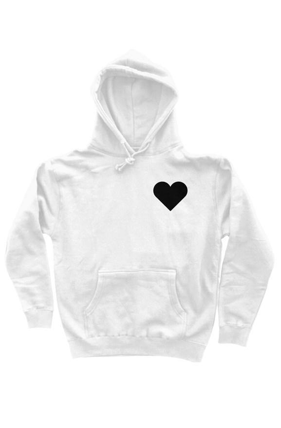 Plain heart hoodie black