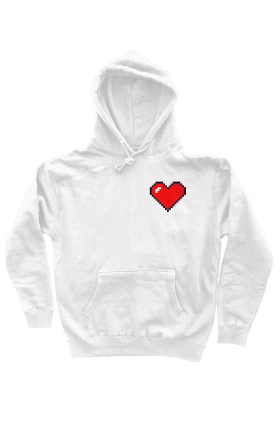 Pixel Heart hoody White (no sleeve)