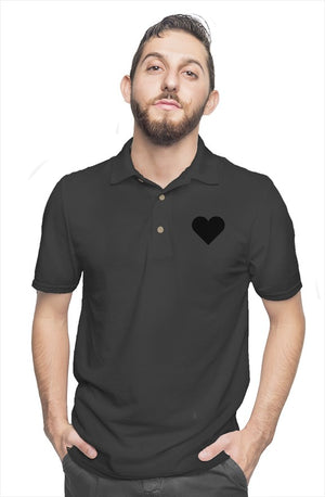 Open image in slideshow, polo black heart (Charcoal)
