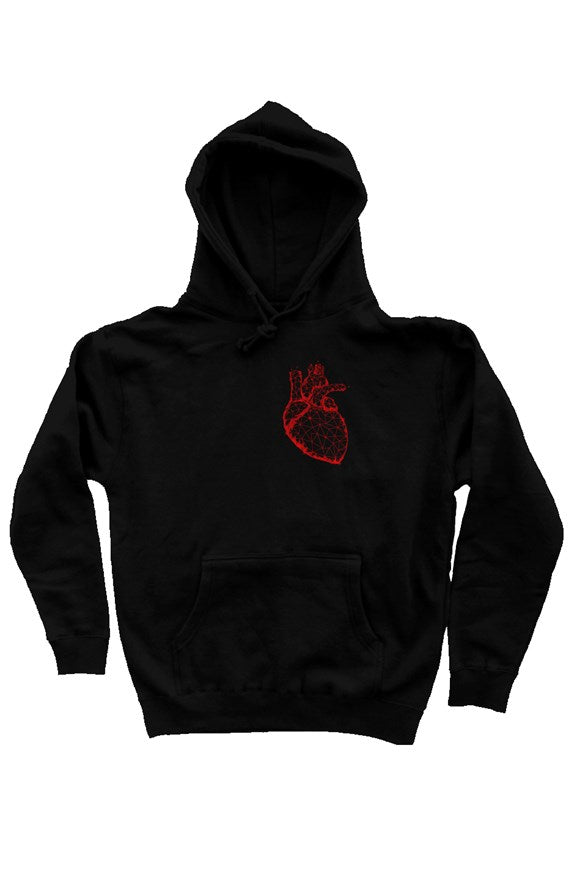 Geo-heart hoody black