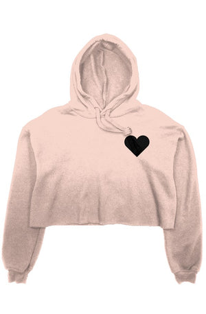 Open image in slideshow, black heart crop hoodie (peach)
