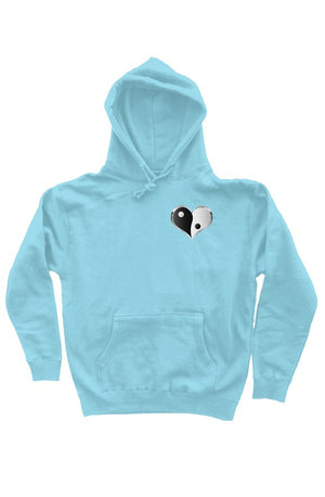 Open image in slideshow, yin yang heart hoody powder blue
