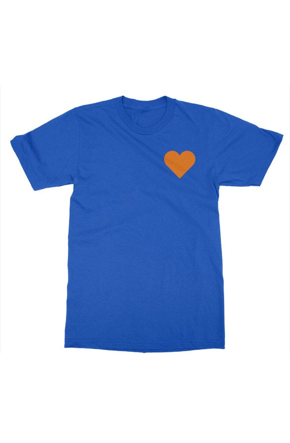 orange heart t shirt (blue)