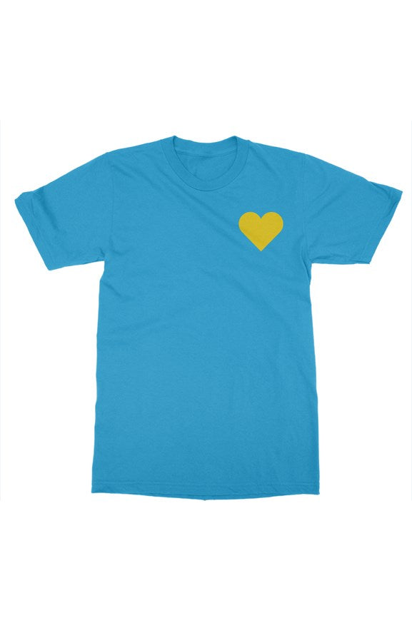 gold heart t shirt (sapphire)