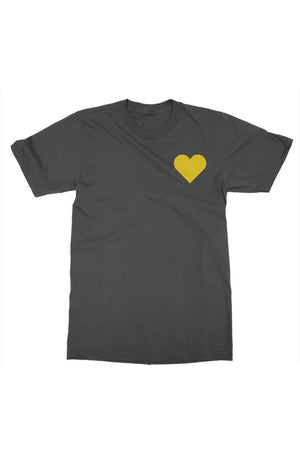 Open image in slideshow, gold heart t shirt (black)
