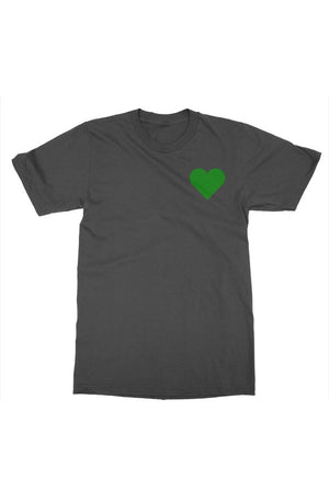 Open image in slideshow, green heart t shirt (black)

