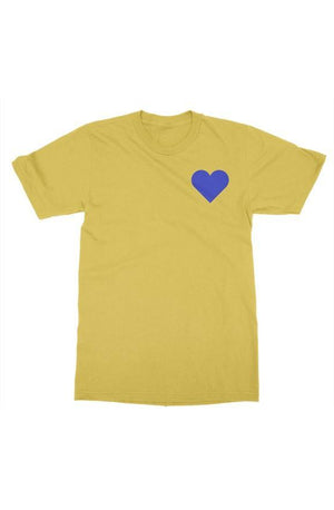 Open image in slideshow, blue heart t shirt (yellow)
