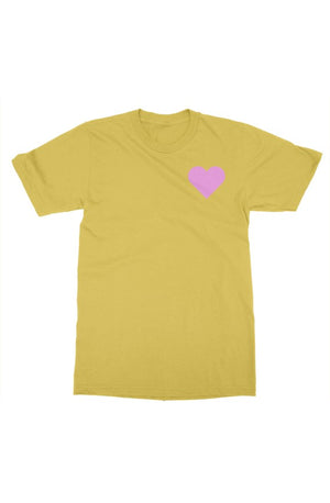 Open image in slideshow, pink heart t shirt (yellow)
