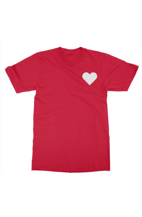 white heart t shirt (red)