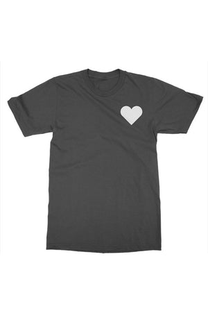 Open image in slideshow, white heart t shirt (black)
