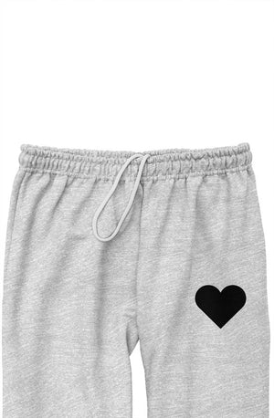 Open image in slideshow, black heart sweatpants (grey)

