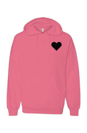 Open image in slideshow, black heart hoodie Neon Pink
