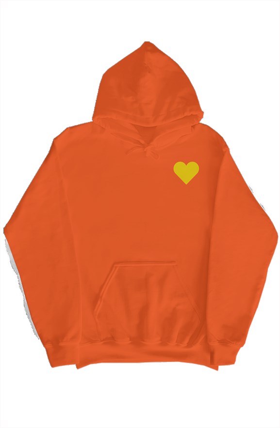 Gold heart hoody (orange)