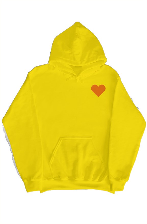 orange heart hoody (yelloW)