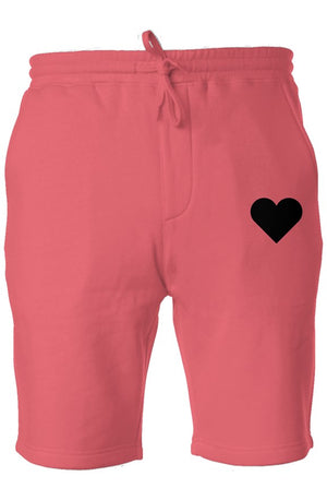 Open image in slideshow, Black Heart Fleece Shorts Pink
