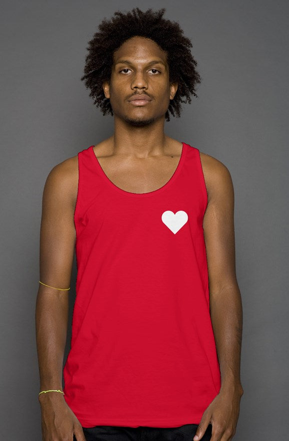 White Heart Tank Top (red)