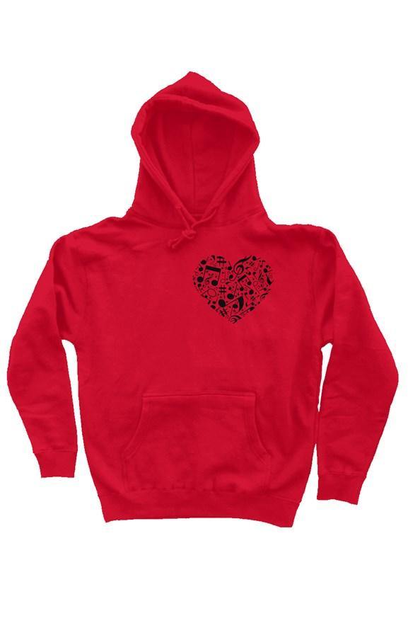 Large Musical Notes Heart hoodie