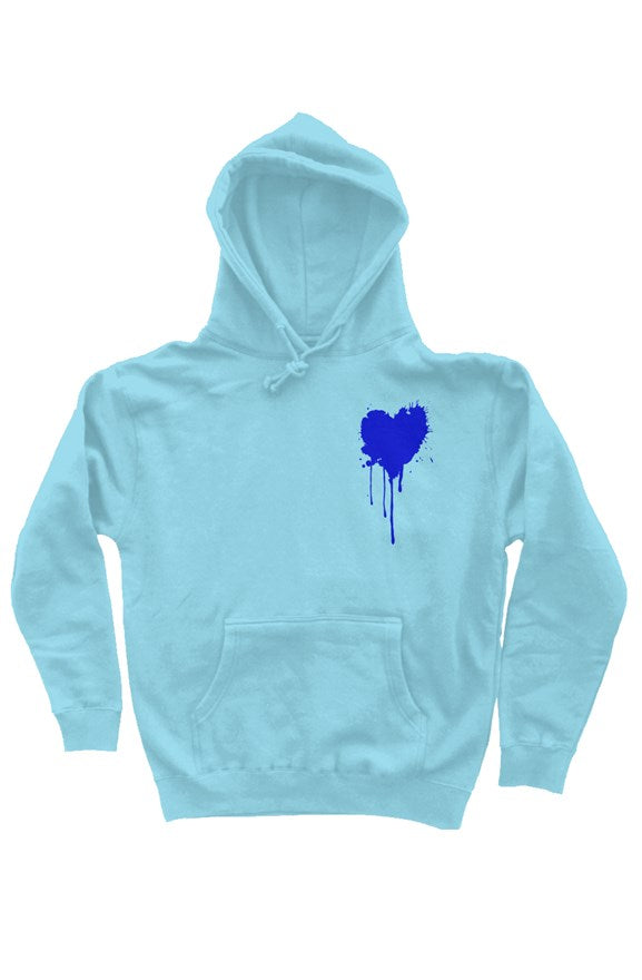 Paint Drip blue Heart Hoodies lbl