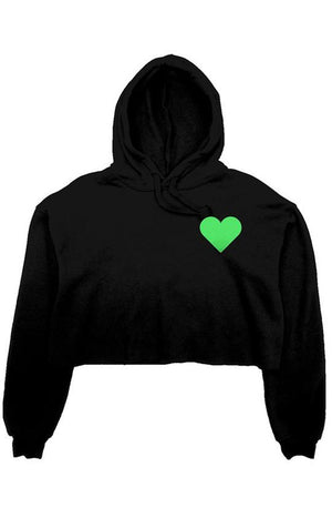 Open image in slideshow, Plain Heart Crop hoodie (Black) - Heart Hoody
