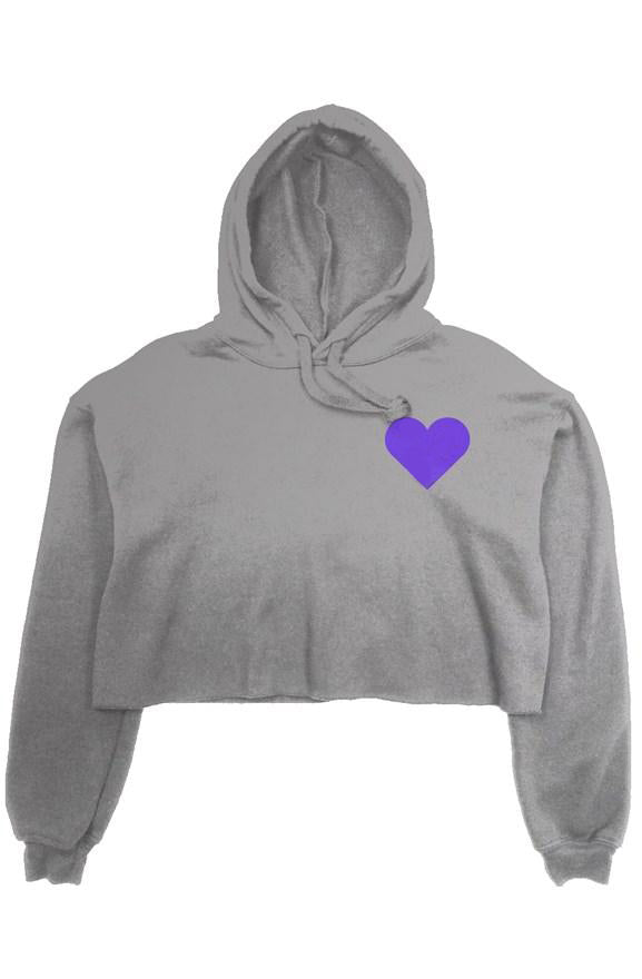 Plain Heart Crop hoodie (Grey) - Heart Hoody